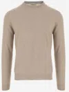 Woolrich Logo Embroidered Crewneck Jumper In Beige