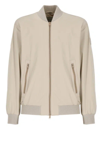 Woolrich Matt Stretch Bomber In Beige