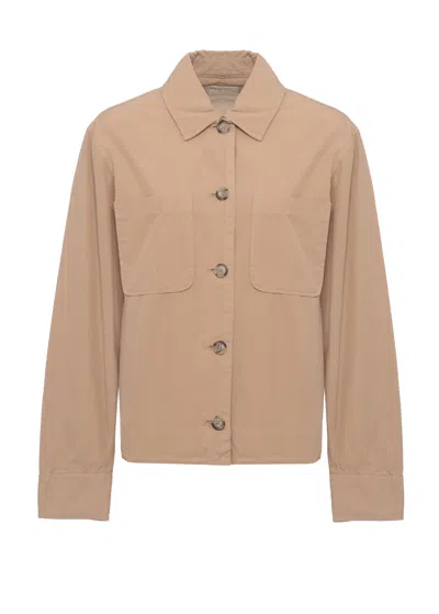 Woolrich Beige Cotton Chest Pockets Shirt In Brown