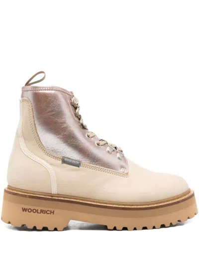 WOOLRICH BEIGE LACE UP BOOTS