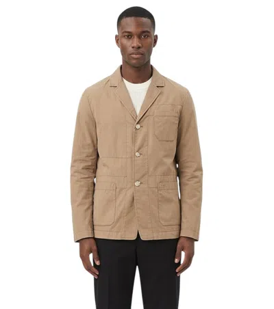 WOOLRICH BEIGE NOTCHED LAPEL BLAZER