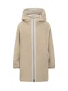 Woolrich Beige Solid Hood Jacket In White