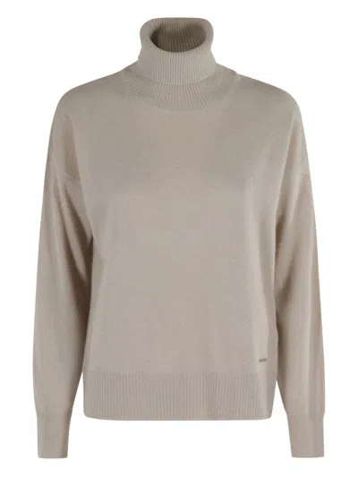 WOOLRICH BEIGE WOOL HIGH-NECK SWEATER