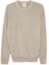 Woolrich Long Sleeve Crew Neck Knitted Sweater In Neutral