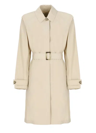Woolrich Beige  Trench Coat With Classic Collar In Multi
