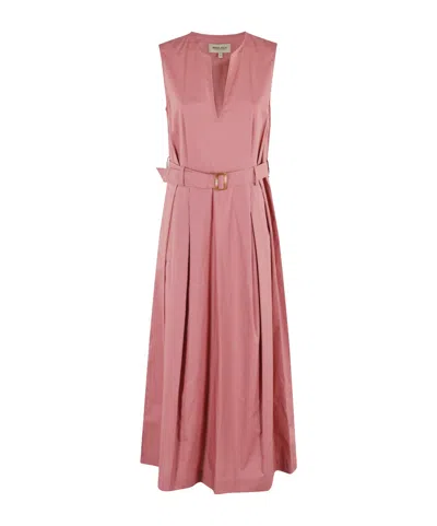 Woolrich Belt Detailed Sleeveless Dress In Withered Rose