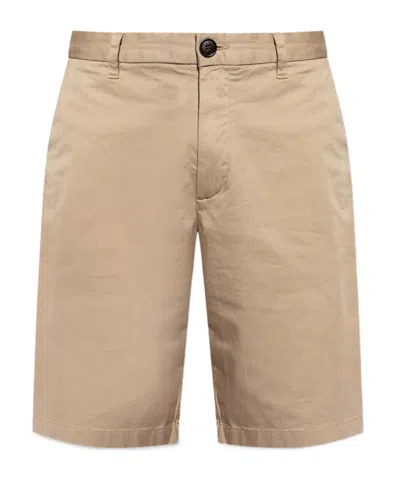 Woolrich Gabardine Cargo Shorts In Beige