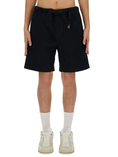 Woolrich Belted Bermuda Shorts In Blu