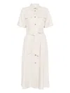 Woolrich Light Beige Chemisier Midi Dress In Neutral
