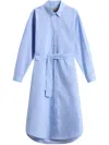 Woolrich Pure Cotton Poplin Shirt Dress In Blau