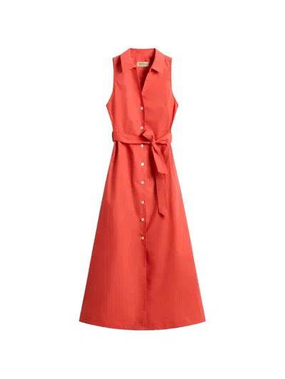 Woolrich Belted Shirt Dress In Red