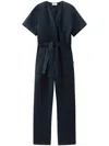 Woolrich Belted Straight-leg Jumpsuit In Blue