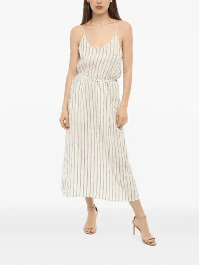 Woolrich Belted Striped Midi Dress In Multi