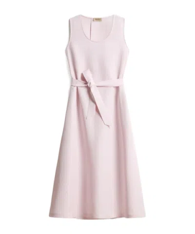 Woolrich Belted Waist Sleeveless Dress In Pink