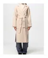 Woolrich Belted Wool Coat In Neutral