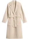 Woolrich Belted Wool Coat In Nude