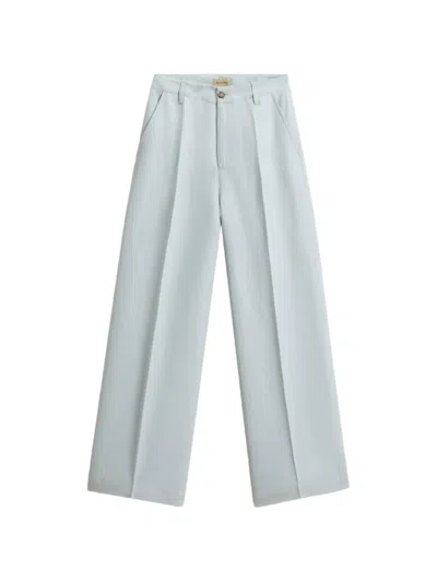 Woolrich Belt-loops Crease Straight Trousers In Blue