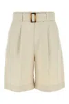 Woolrich Sand Viscose Blend Shorts In Beige O Tan