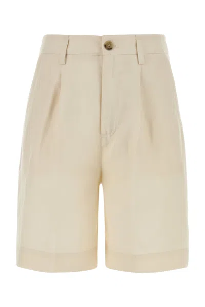Woolrich Ivory Lyocell Blend Bermuda Shorts In Neutral