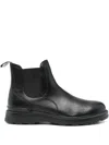 Woolrich Leather Boots With Elastic Sides In Black