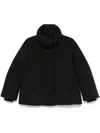Woolrich Black Coat With High Collar And Boxy Silhouette