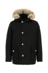 Woolrich Arctic Anorak In Ramar Cloth With Detachable Fur In Black
