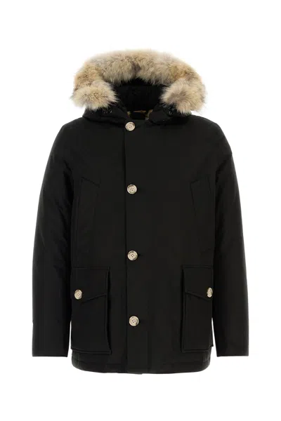 Woolrich Black Cotton Blend Arctic Parka