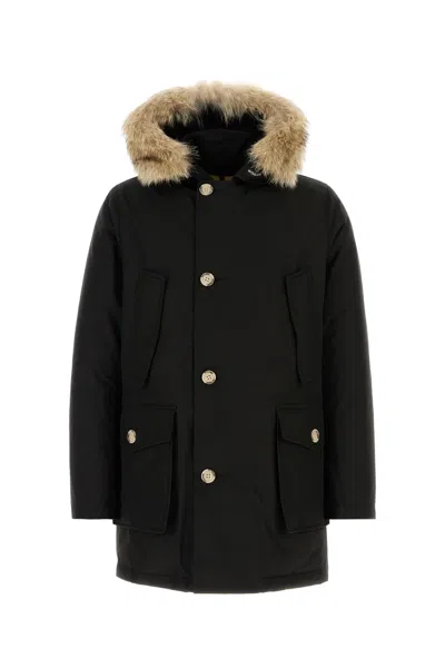 Woolrich Black Cotton Blend Arctic Parka