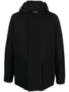 Woolrich Padded Anorak With High Collar And Flap Pockets In Black