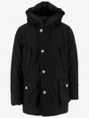Woolrich Navy Blue Cotton Blend Down-filled Parka In Black