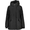 Woolrich Hooded Coat With Adjustable Cuffs And Drawstring Waist