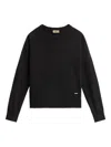 Woolrich Relaxed Fit Black Sweater With Crew Neckline In Black