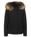 Woolrich Luxury Artic Racoon Parka In Black