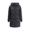 Woolrich Black Goose Down Coat In Blue
