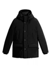 Woolrich Hooded Button-fastening Jacket In Black