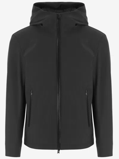 WOOLRICH MEN BLACK HOODED JACKET, M LUXURY JACKETS FOR MEN DARVEYS