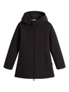 Woolrich Hooded Long Sleeve Parka With Side Pockets In Black
