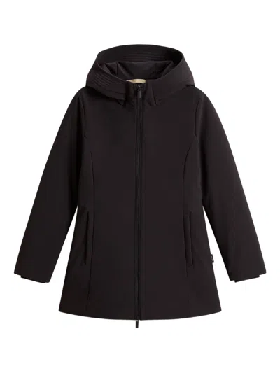 Woolrich Black Hooded Zip Coat