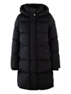 Woolrich Quilted Jacket With Concealed Zip And Snap Button Placket In Black