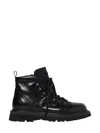 Woolrich Durable Leather Ankle Boots With Lug Sole In Black