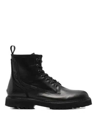 Woolrich Black Leather Combat Boots