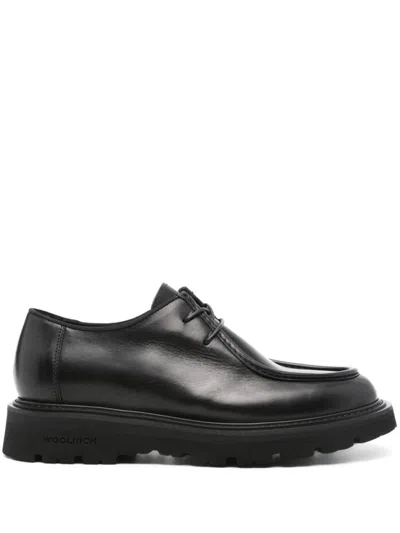 Woolrich Leather Derby Shoes In Black