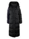 Woolrich Parka Kelly Lungo In Nylon Elasticizzato Nero In Black