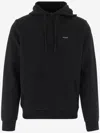 Woolrich Stretch Cotton Blend Sweatshirt With Logo In Black