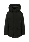Woolrich Black New Ramar Arctic Parka For Boy With Logo In Black