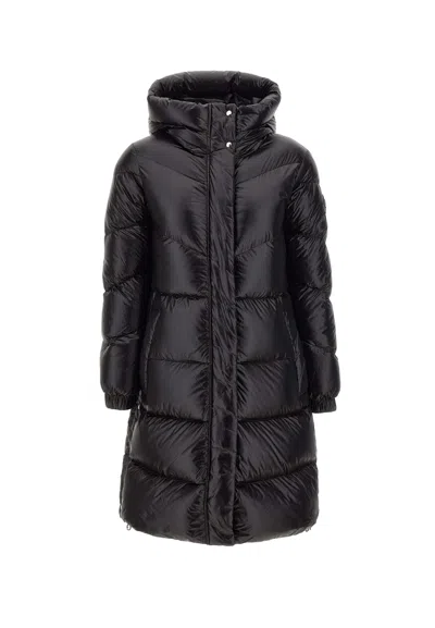 Woolrich Black Nylon Long Down Jacket