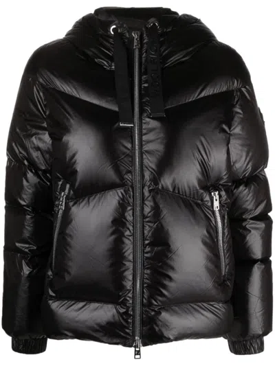 WOOLRICH BLACK PADDED HOODED JACKET