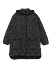 Woolrich Black Quilted Hooded Jacket In Black
