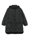 Woolrich Black Quilted Hooded Jacket In Multi