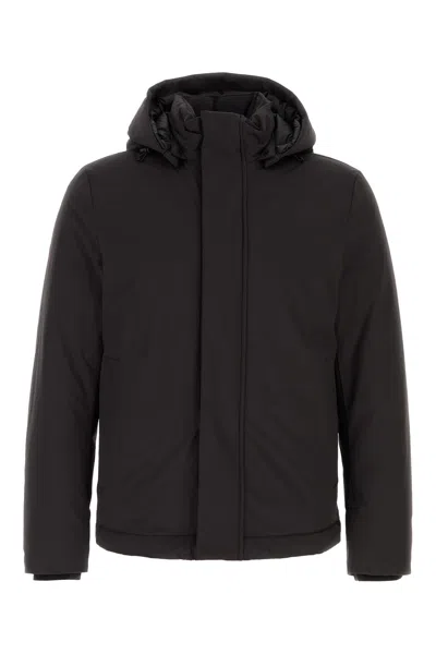 WOOLRICH PIUMINO IN NYLON STRETCH NERO  UOMO